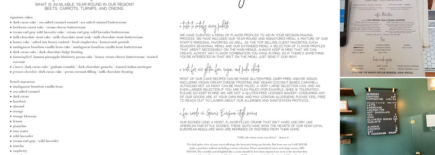 Grain Artisan Bakery + Market Menu