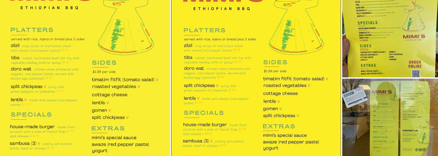 Mimi's Ethiopian BBQ Menu