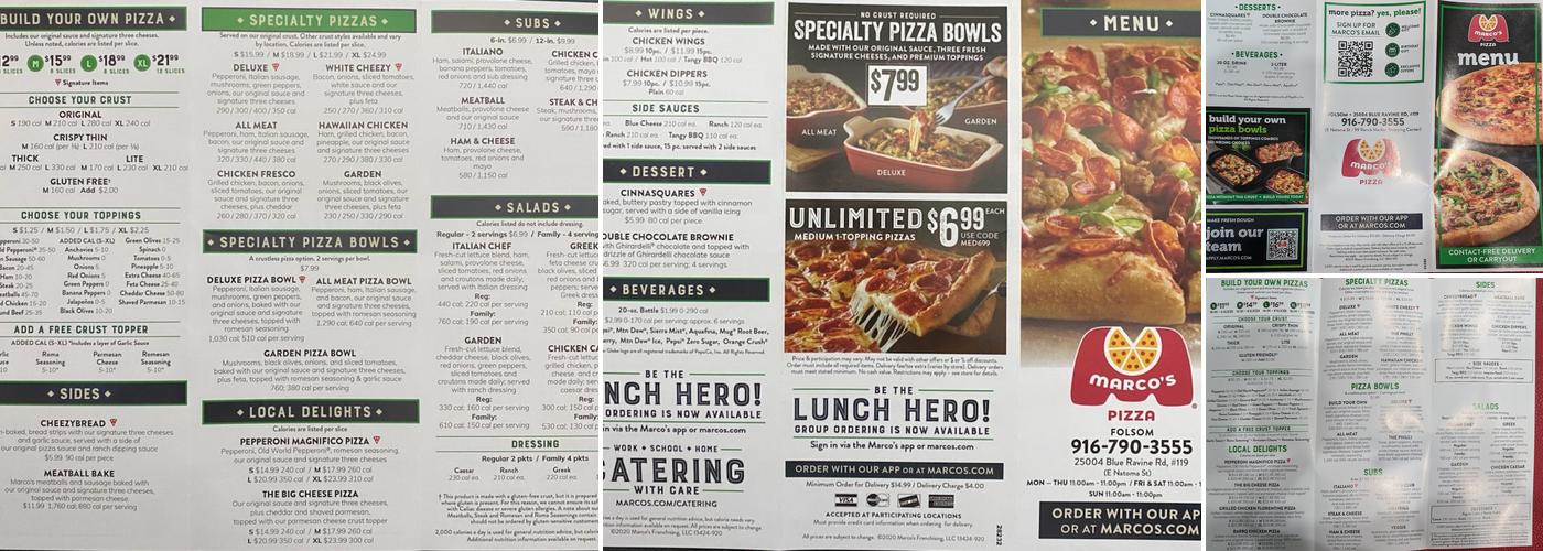 Marco's Pizza Menu