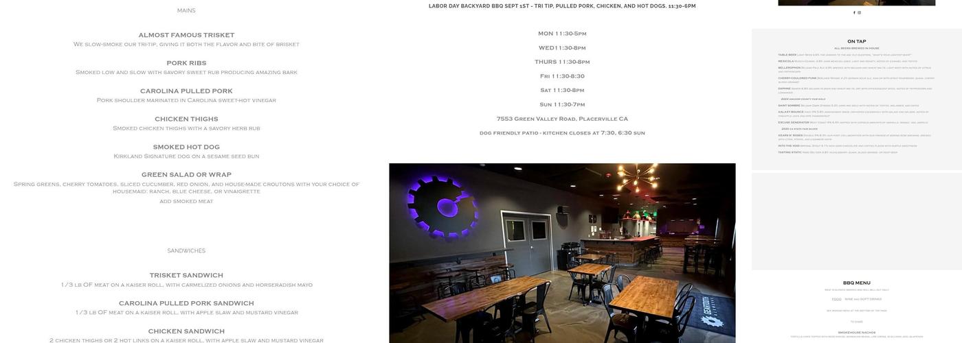 Geartooth Alewerks Menu