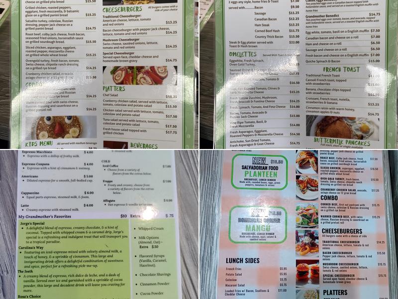 My Grandmother’s Kitchen Menu