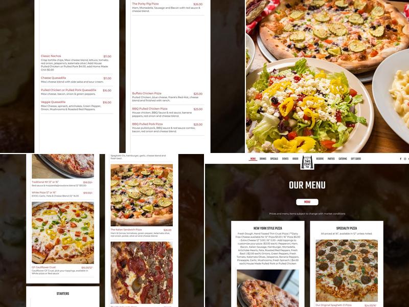 The Two Cent Pub Menu