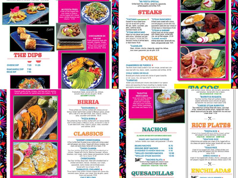 Mi Fiesta Tacos & Tequila-Goose Creek Menu