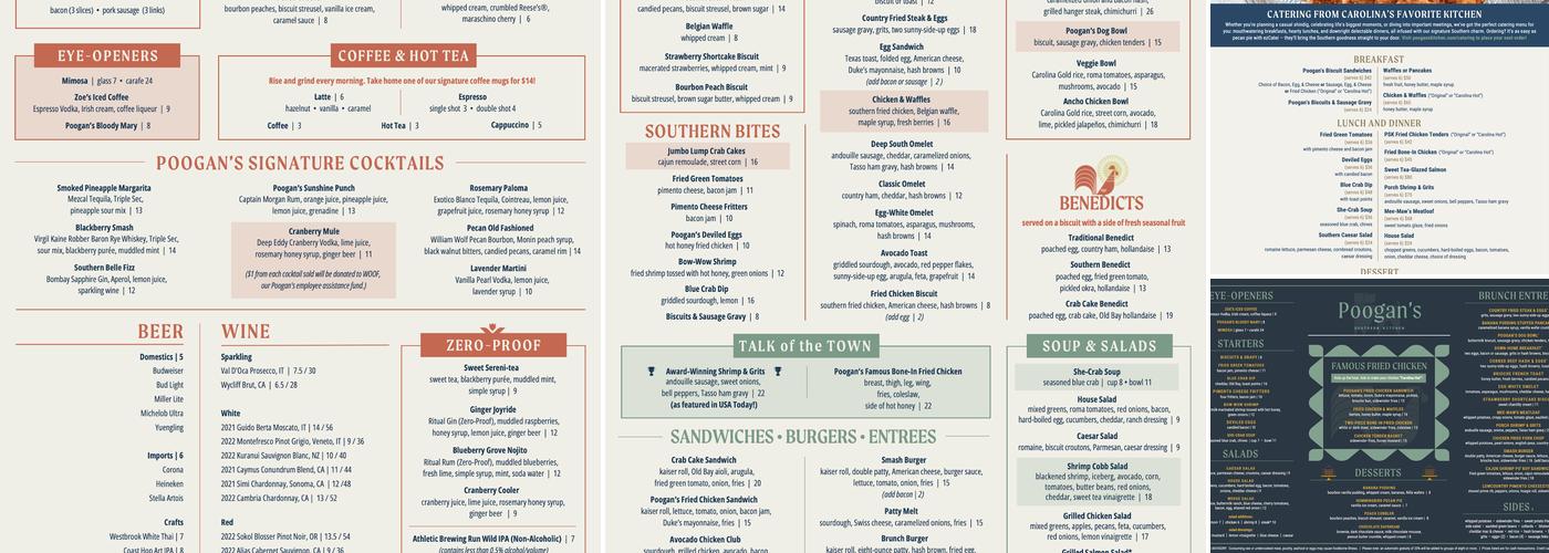 Poogan's Southern Kitchen -- Nexton Menu