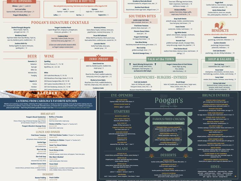 Poogan's Southern Kitchen -- Nexton Menu