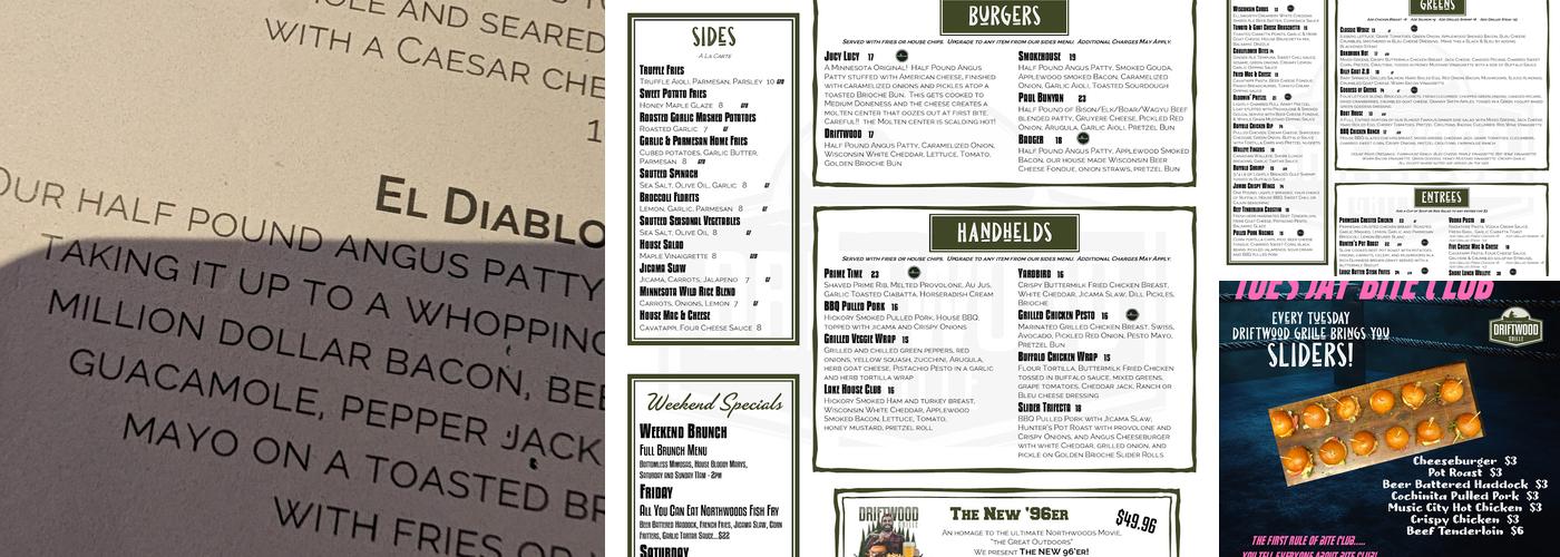 Driftwood Grille Menu
