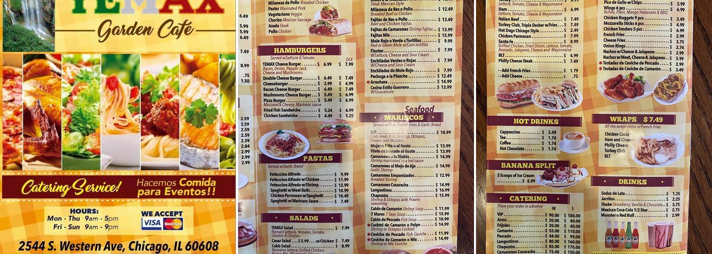 Tex Mex Menu