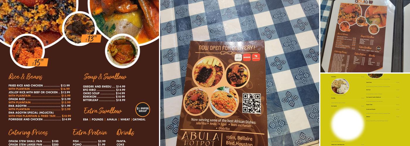 Abula HotPot Menu