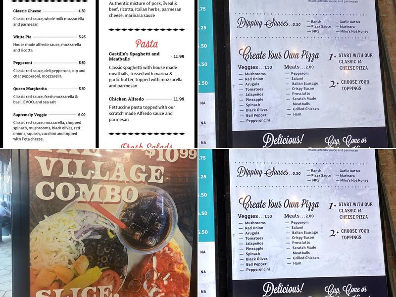 The Village Pizzaria Slice House & Gelato Bar Menu