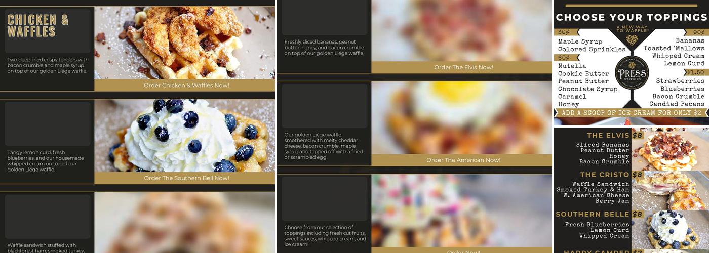 Press Waffle Co. Menu