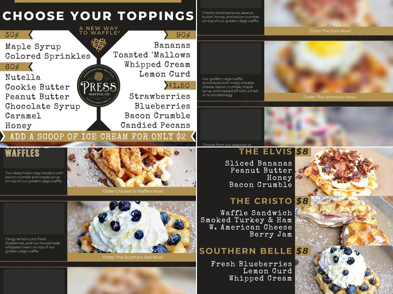 Press Waffle Co. Menu