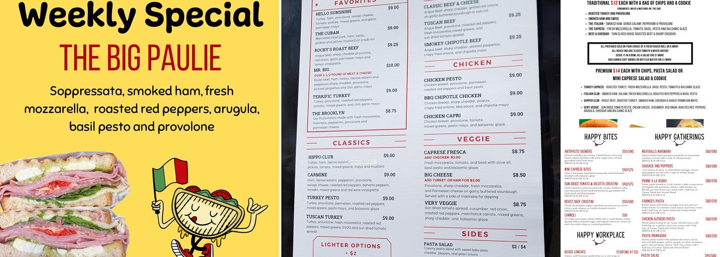 Happy Panini Menu