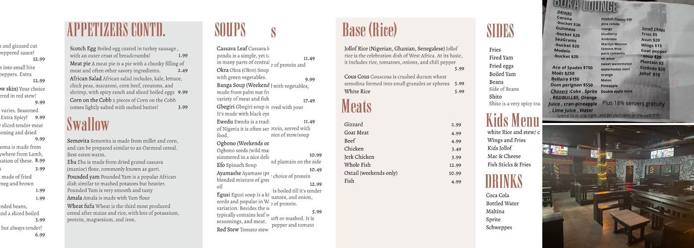 The Jollof Buka Menu