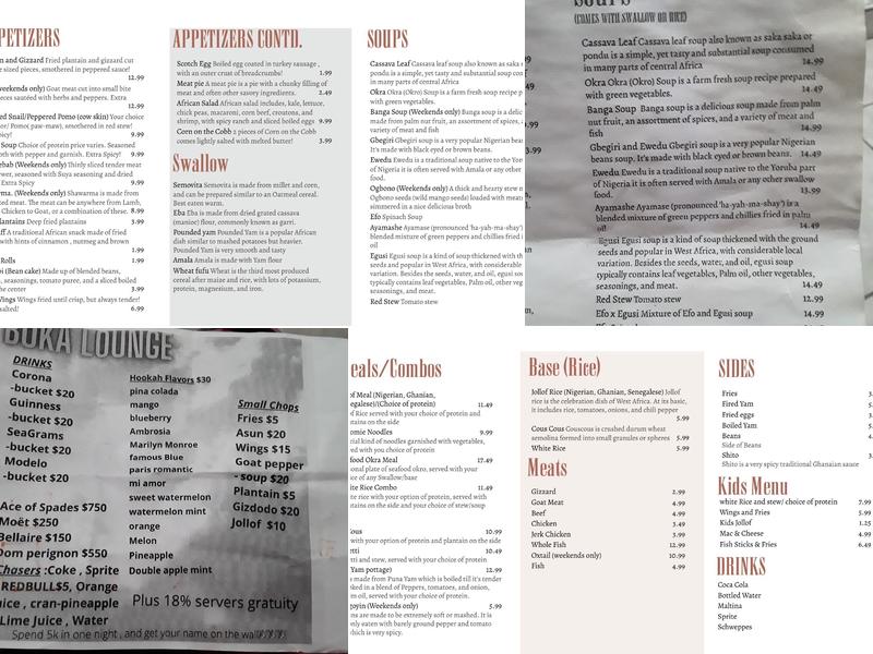 The Jollof Buka Menu