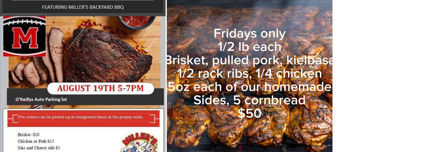 Miller's Backyard BBQ llc Menu
