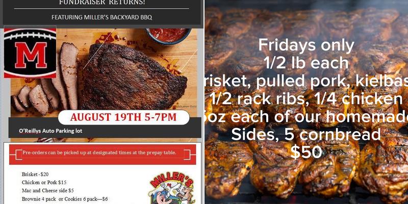 Miller's Backyard BBQ llc Menu