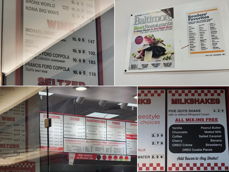 Five Guys Menu