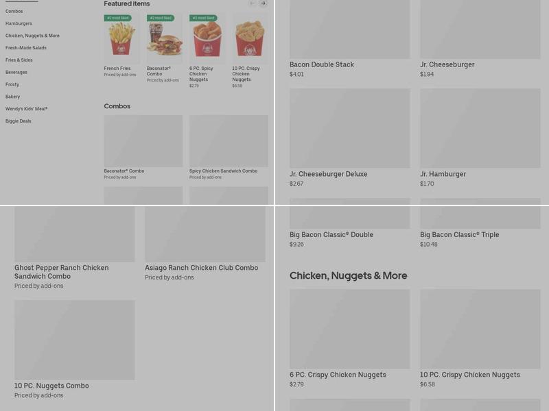 Wendy's Menu