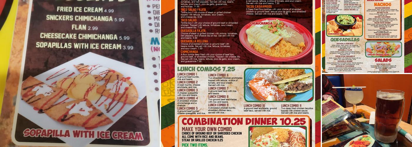 Casa-Amigos Mexican Restaurant Menu