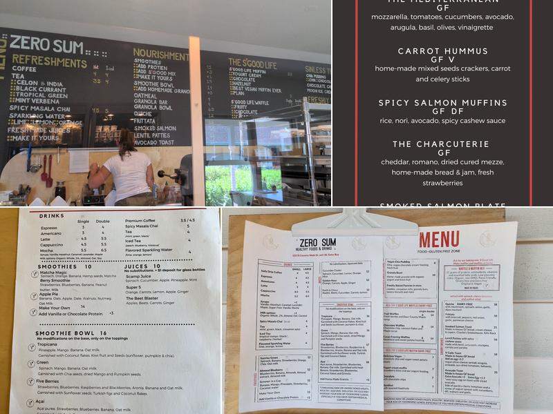 Zero Sum Door County Menu