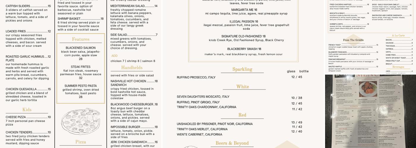 Blackwood Menu