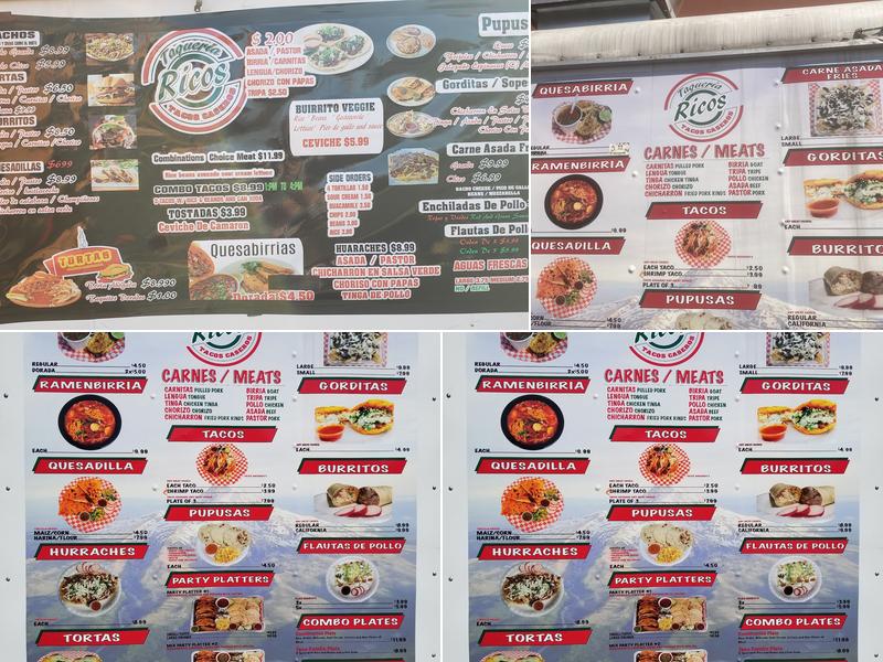 Rico's Tacos PDX Menu