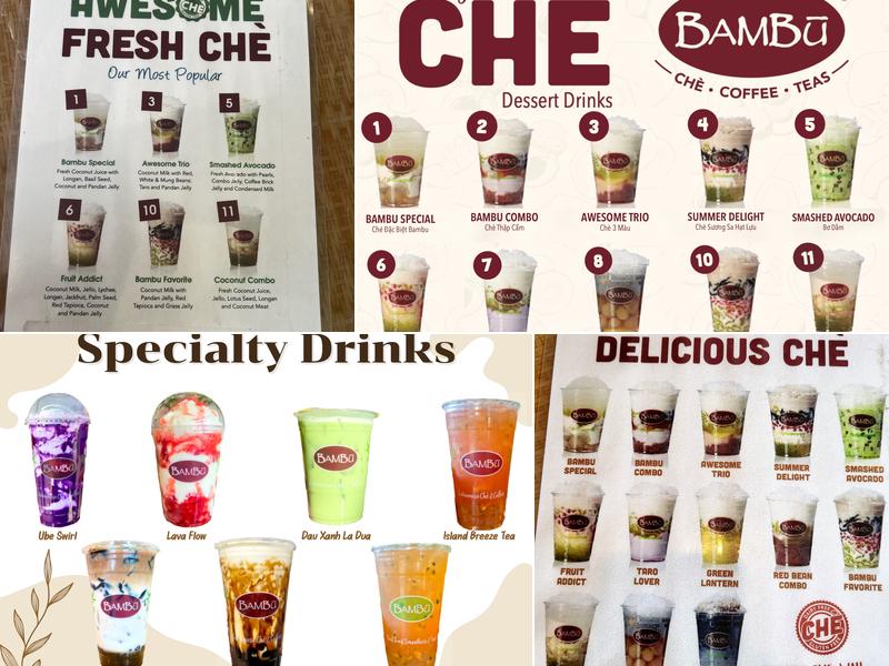BAMBŪ Desserts & Drinks Menu