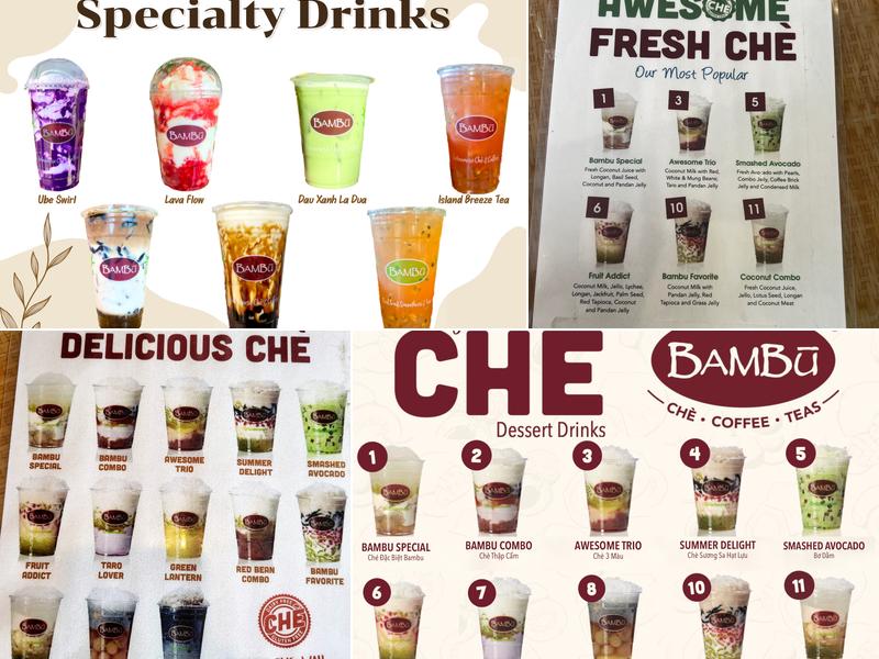 Bambu Dessert & Drinks Menu