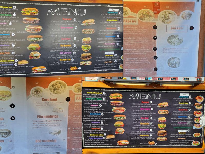 Chunky Subs Menu