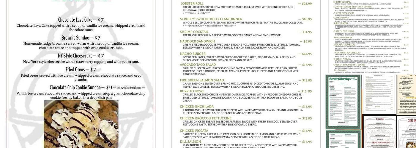 Scruffy Murphys Menu