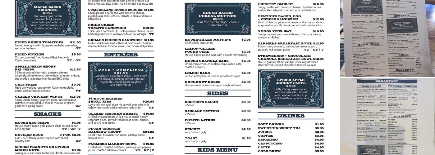 Tussie Mussie Menu
