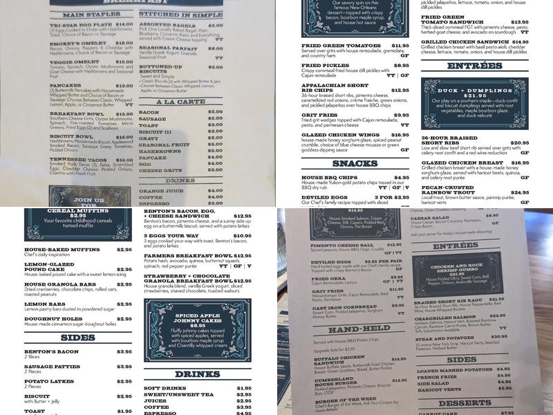 Tussie Mussie Menu