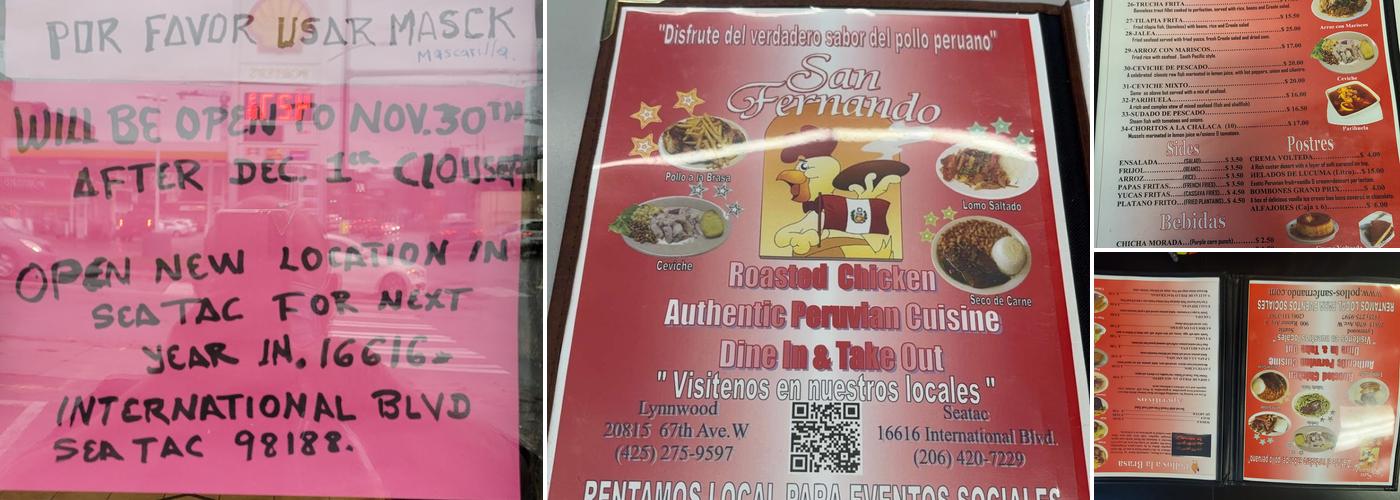 San Fernando Roasted Chicken SeaTac Menu