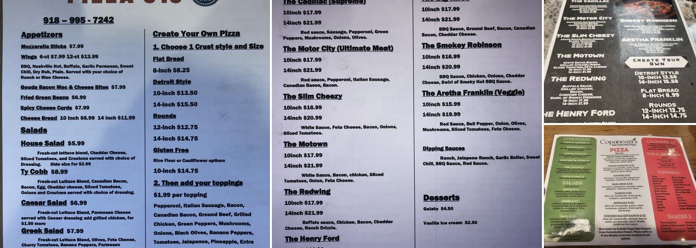 Pizza 313 Menu