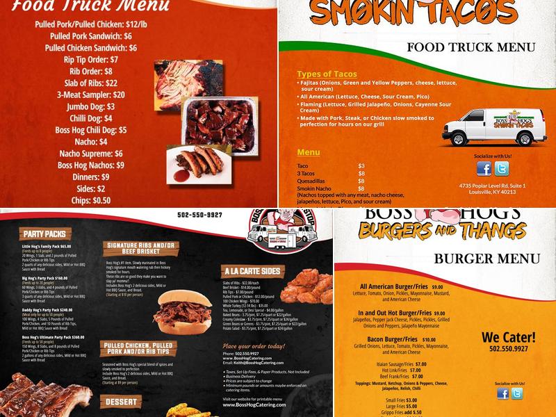 Boss Hog's Bbq Menu