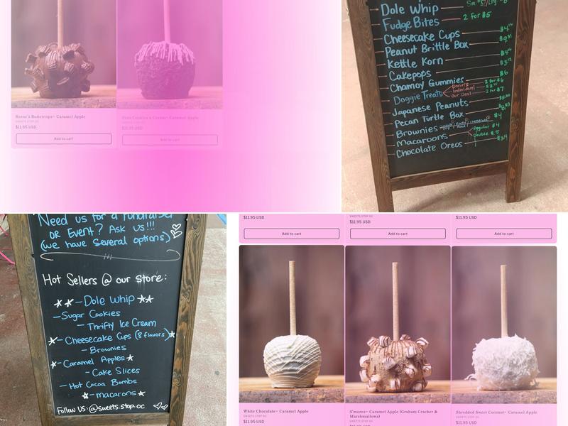 SweetsStop Menu