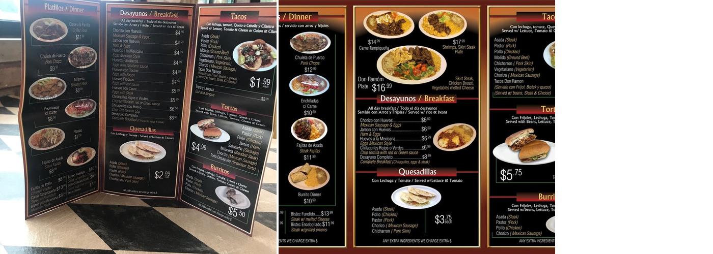 Taquitos Don Ramon Menu