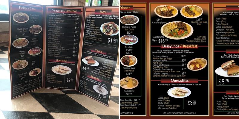 Taquitos Don Ramon Menu