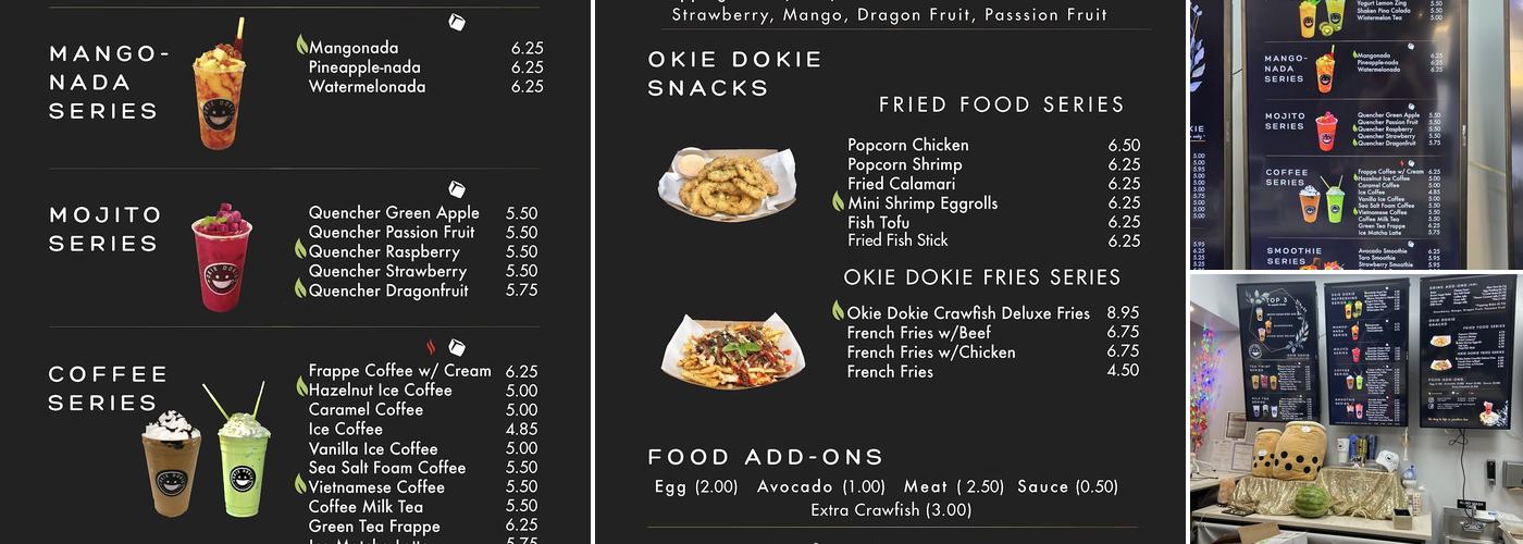 Okie Dokie Teahouse Menu