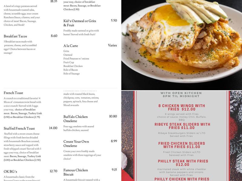 Open Kitchen Restuarant Menu