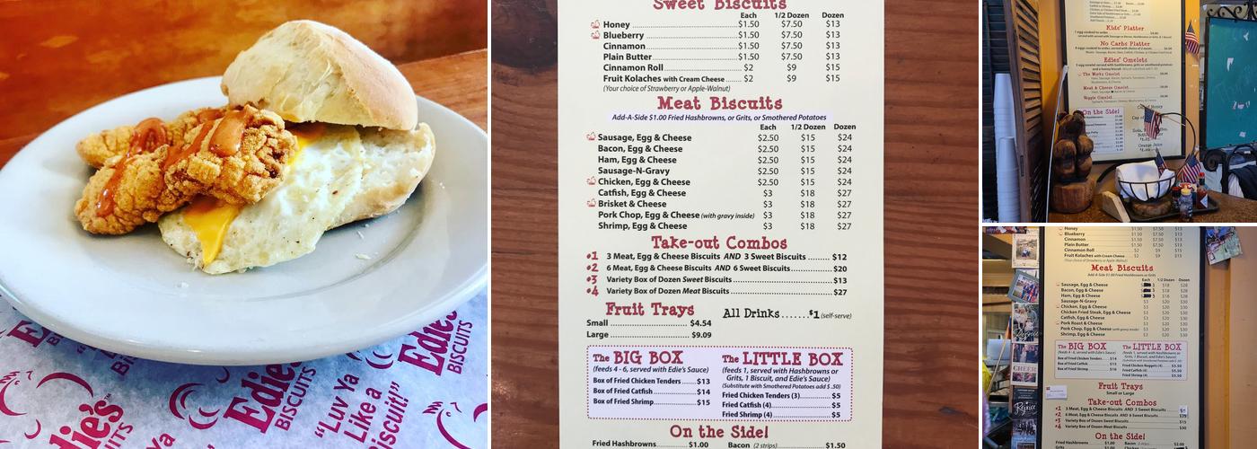 Edie's Biscuits Menu