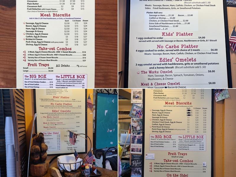 Edie's Biscuits Menu