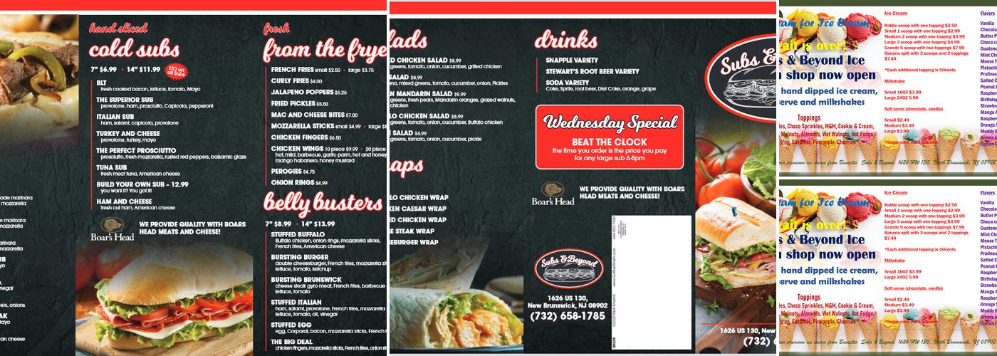 Subs & Beyond Menu