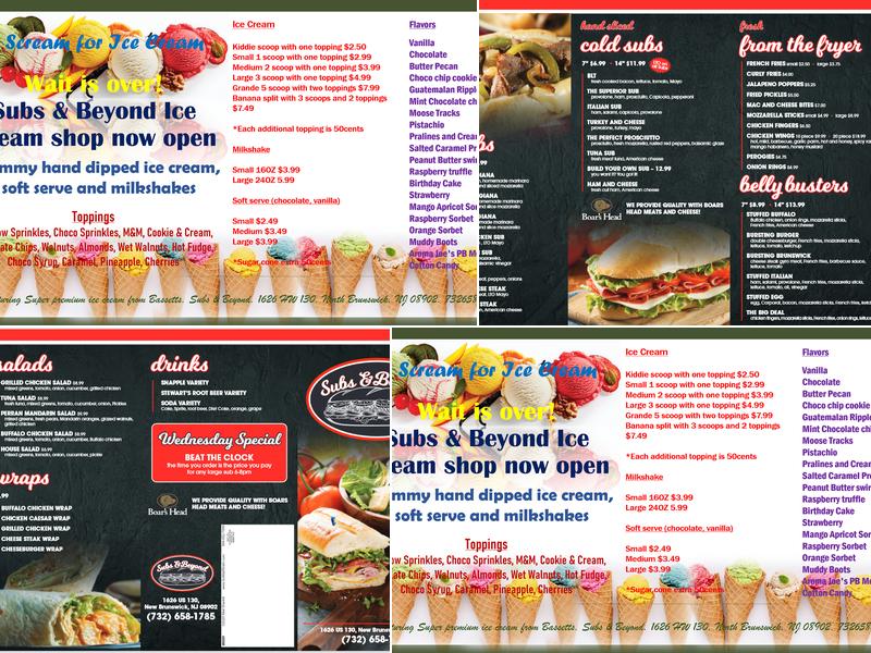 Subs & Beyond Menu