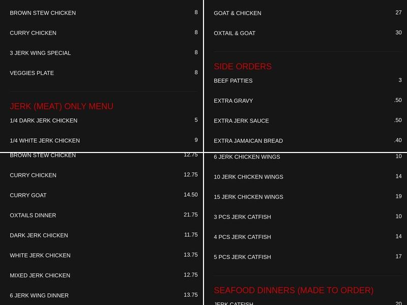 Jerk It Iz Jamaican Cuisine Menu