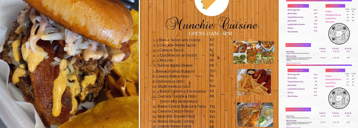 Munchie Cuisine Menu