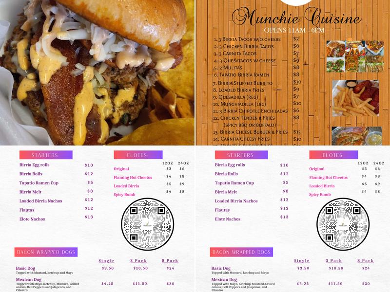 Munchie Cuisine Menu