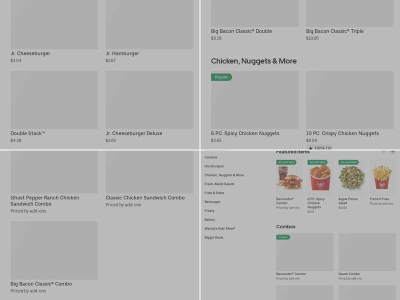 Wendy's Menu