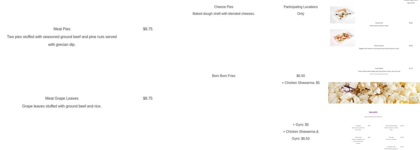 Zeus Express Scott Menu