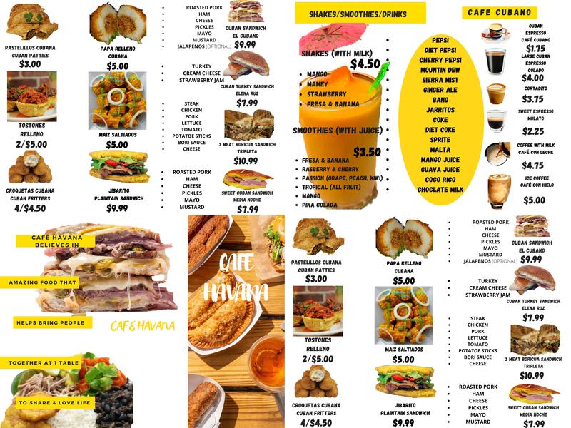 Cafe Havana Menu